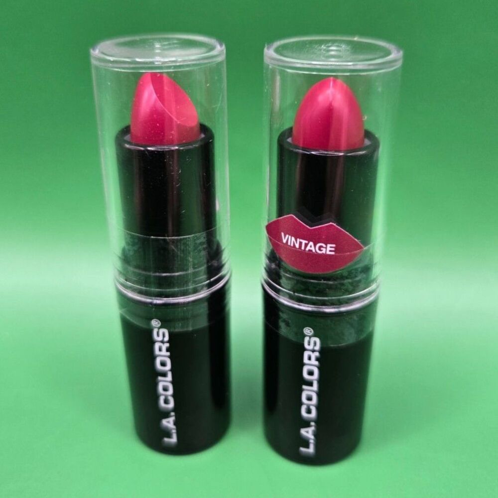 L.A. Colors Lipstick Bundle - 2 Tubes Bright Pink/Magenta + Vintage Shade New